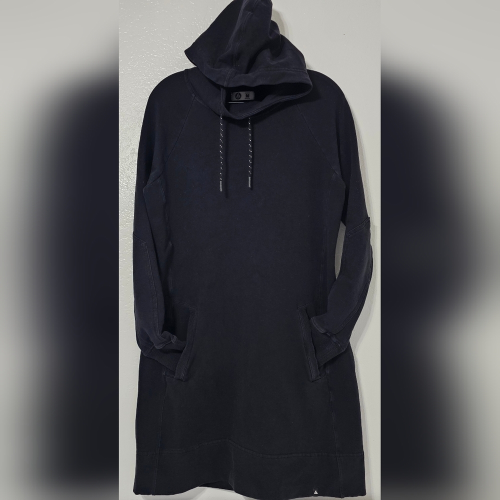 American Giant Women’s Hoodie Dress M Black Made in USA Long Sweatshirt Dress